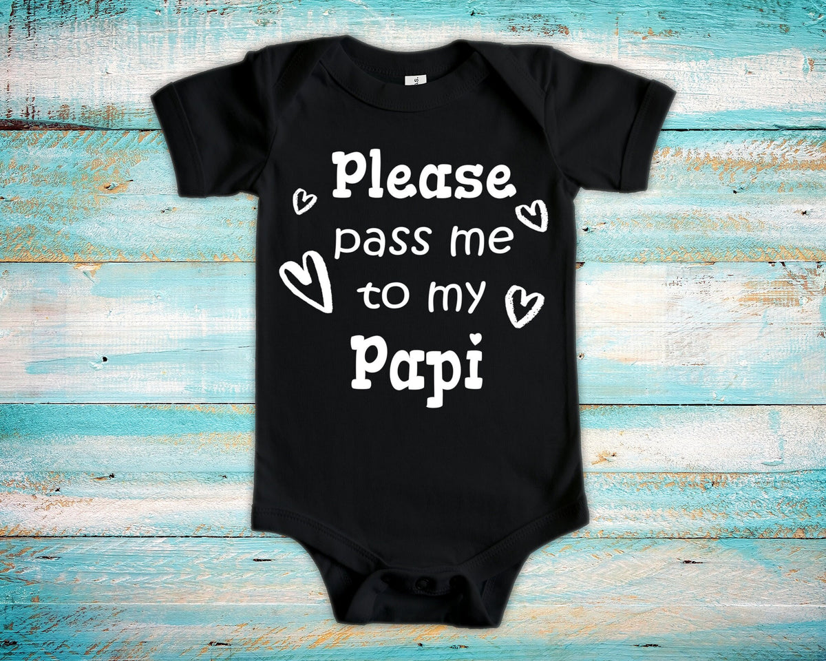 Pass Me To Papi Cute Grandpa Baby Bodysuit Tshirt or Toddler Shirt French Spanish Latin Latino Grandfather Gift or Pregnancy Announcement Graphic Tee – Fan Favorite · Perfect For Daily Wear