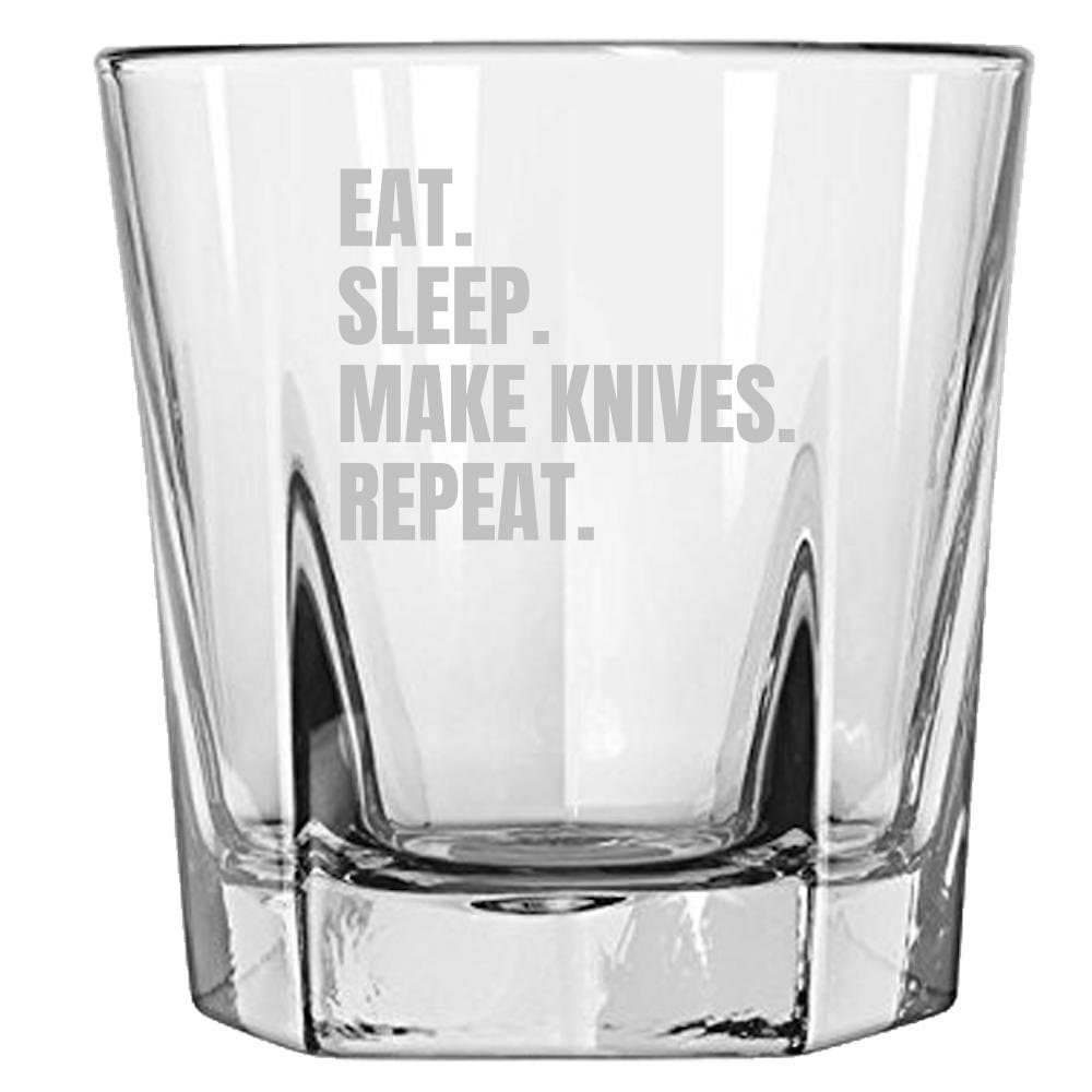 Knife Maker Gift Knife Making Rocks Glass Whiskey Tumbler Bladesmith Gift Knifemaker Present Eat Sleep Make Knives Graphic Tee – Fan Favorite · Great Gift For Fans