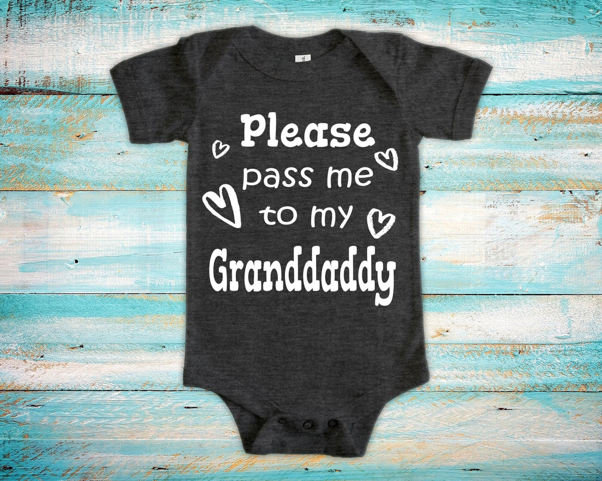 Pass Me To Granddaddy Cute Grandpa Baby Bodysuit Tshirt or Toddler Shirt Special Grandfather Gift or Pregnancy Announcement Graphic Tee – Feel-Good Design · Great Gift For Fans