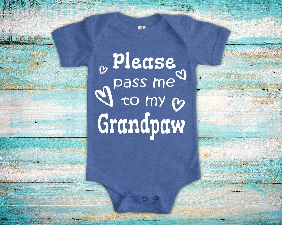 Pass Me To Grandpaw Cute Grandpa Baby Bodysuit Tshirt or Toddler Shirt Special Grandfather Gift or Pregnancy Announcement Graphic Tee – Everyday Comfort · Must-Have Style