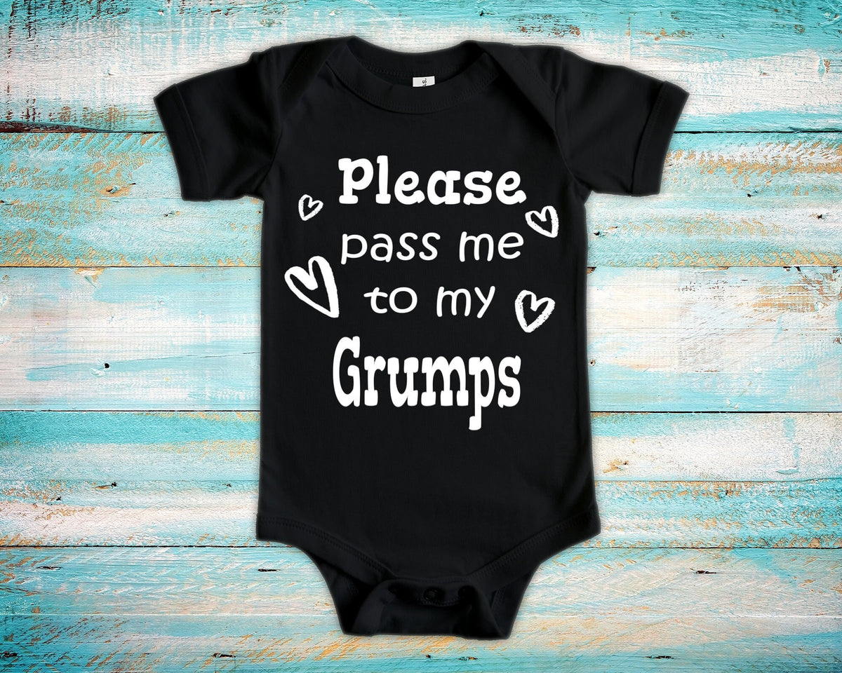 Pass Me To Grumps Cute Grandpa Baby Bodysuit Tshirt or Toddler Shirt Special Grandfather Gift or Pregnancy Announcement Graphic Tee – Cozy Vibes · Top Pick For Any Outfit