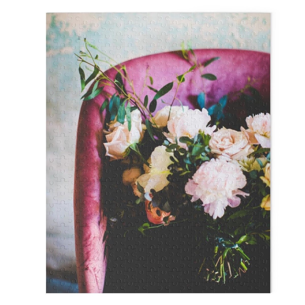 Flower Puzzle Pastel Bouquet 500 Pieces 16x20 Inches Peonies and Garden Roses Flower Photo Gift Summer Garden Gift for Flower Lover Graphic Tee – Soft Feel · Perfect For Daily Wear