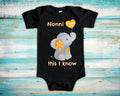 Nonni Loves Me Cute Grandma Name Elephant Baby Bodysuit Unique Grandmother Gift for Granddaughter or Grandson or Pregnancy Announcement Graphic Tee – Soft Feel · Perfect For Daily Wear