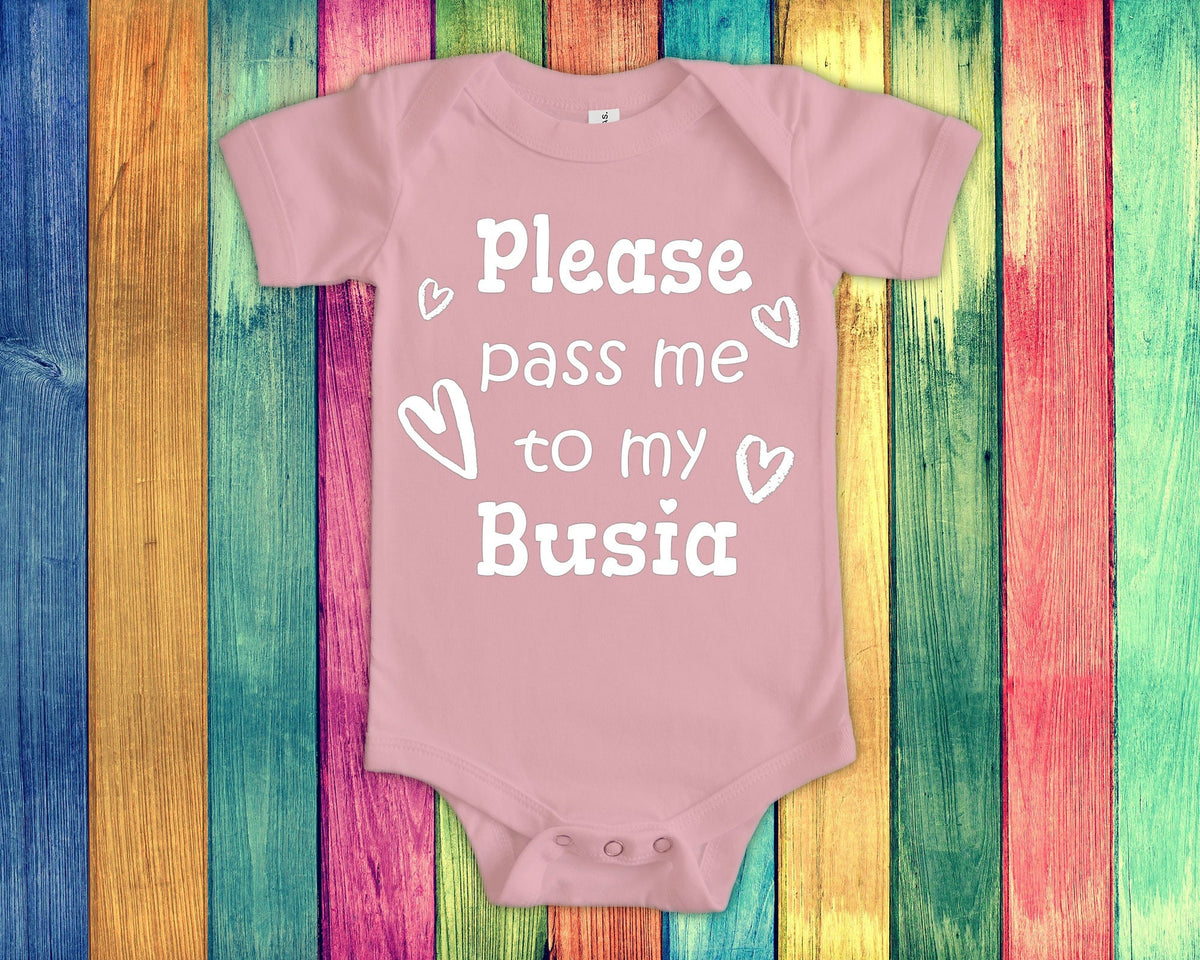 Pass Me To Busia Cute Grandma Baby Bodysuit Tshirt or Toddler Shirt Poland Polish Grandmother Gift or Pregnancy Announcement Graphic Tee – Fan Favorite · Great Gift For Fans