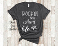 Rockin39 This Life Aunt Tshirt Special Gift Idea for Mother39s Day Birthday Christmas or Pregnancy Reveal Announcement Graphic Tee – Warm & Stylish · Great Gift For Fans