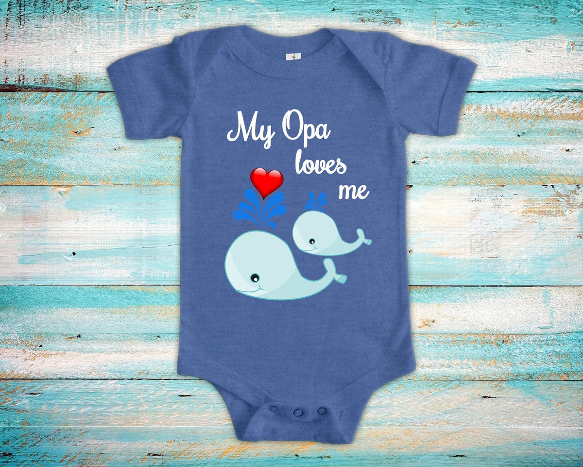 Opa Loves Me Grandpa Name Whale Baby Bodysuit Unique German Grandfather Gift Ideas for Pregnancy Announcement of Granddaughter or Grandson Graphic Tee – Fan Favorite · Top Pick For Any Outfit