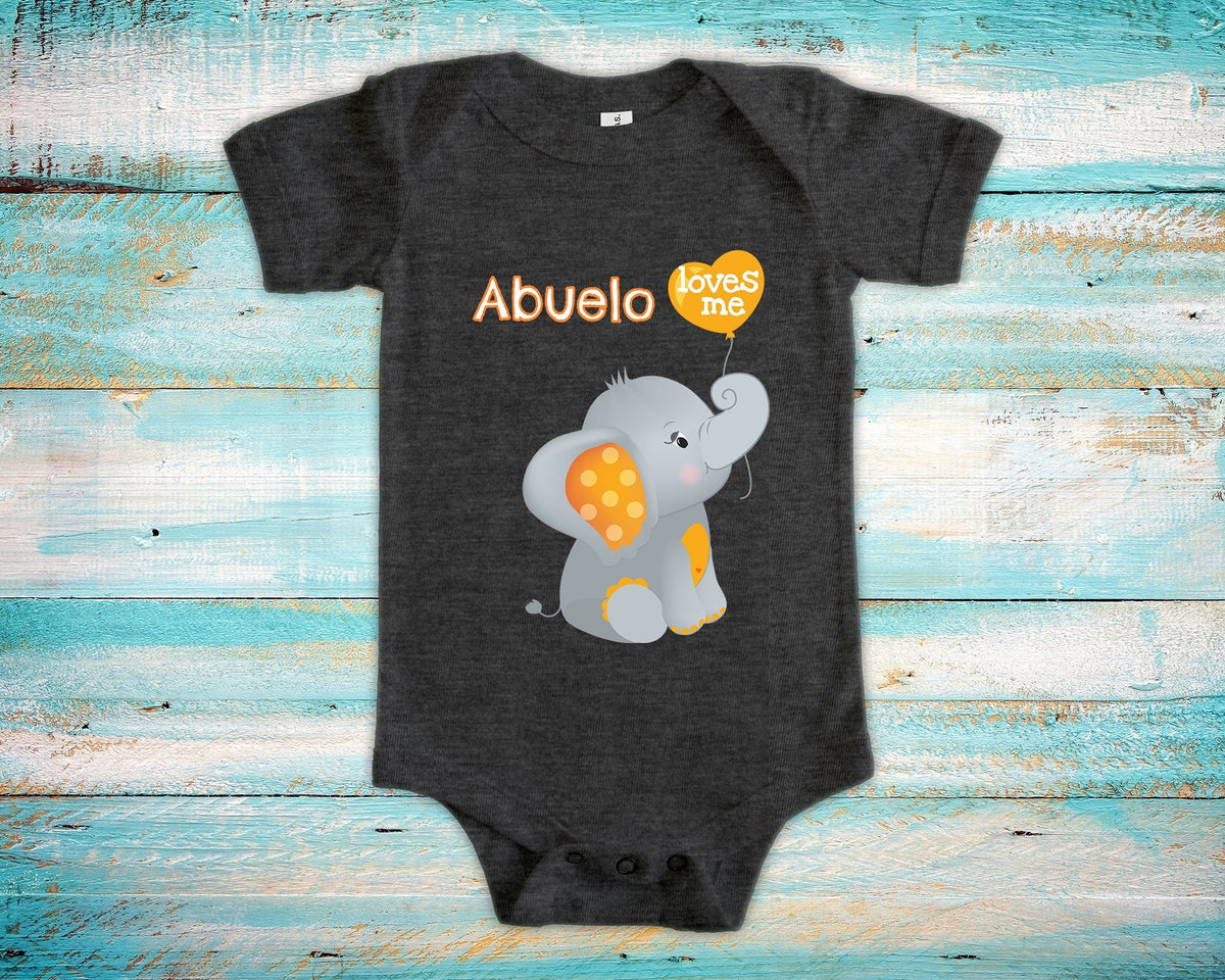 Abuelo Loves Me Cute Grandpa Name Elephant Baby Bodysuit Unique Grandfather Gift for Granddaughter or Grandson or Pregnancy Announcement Graphic Tee – Feel-Good Design · Trending Graphic Apparel