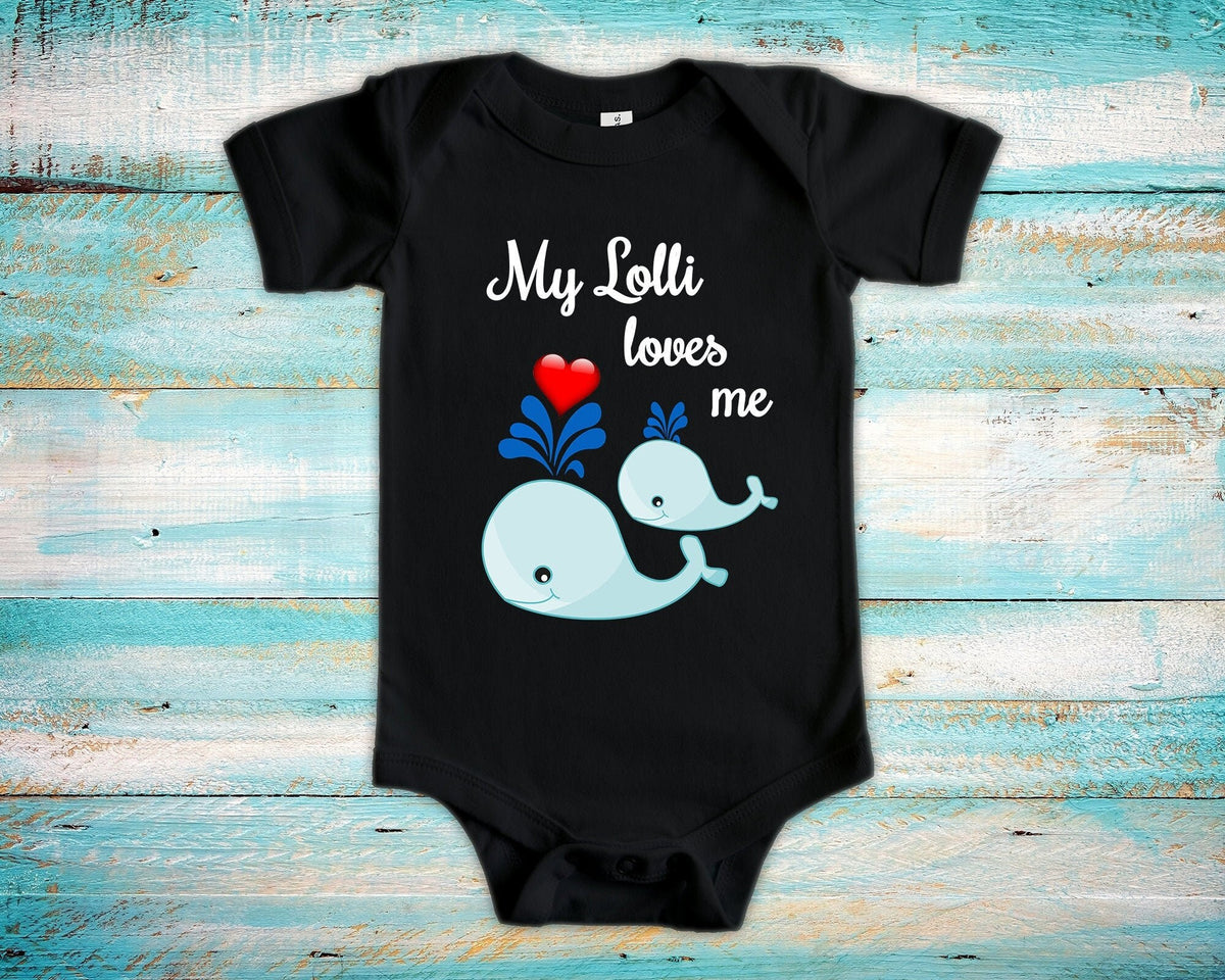 Lolli Loves Me Cute Grandma Name Whale Baby Bodysuit Unique Grandmother Gift for Granddaughter or Grandson or Pregnancy Announcement Graphic Tee – Warm & Stylish · Top Pick For Any Outfit