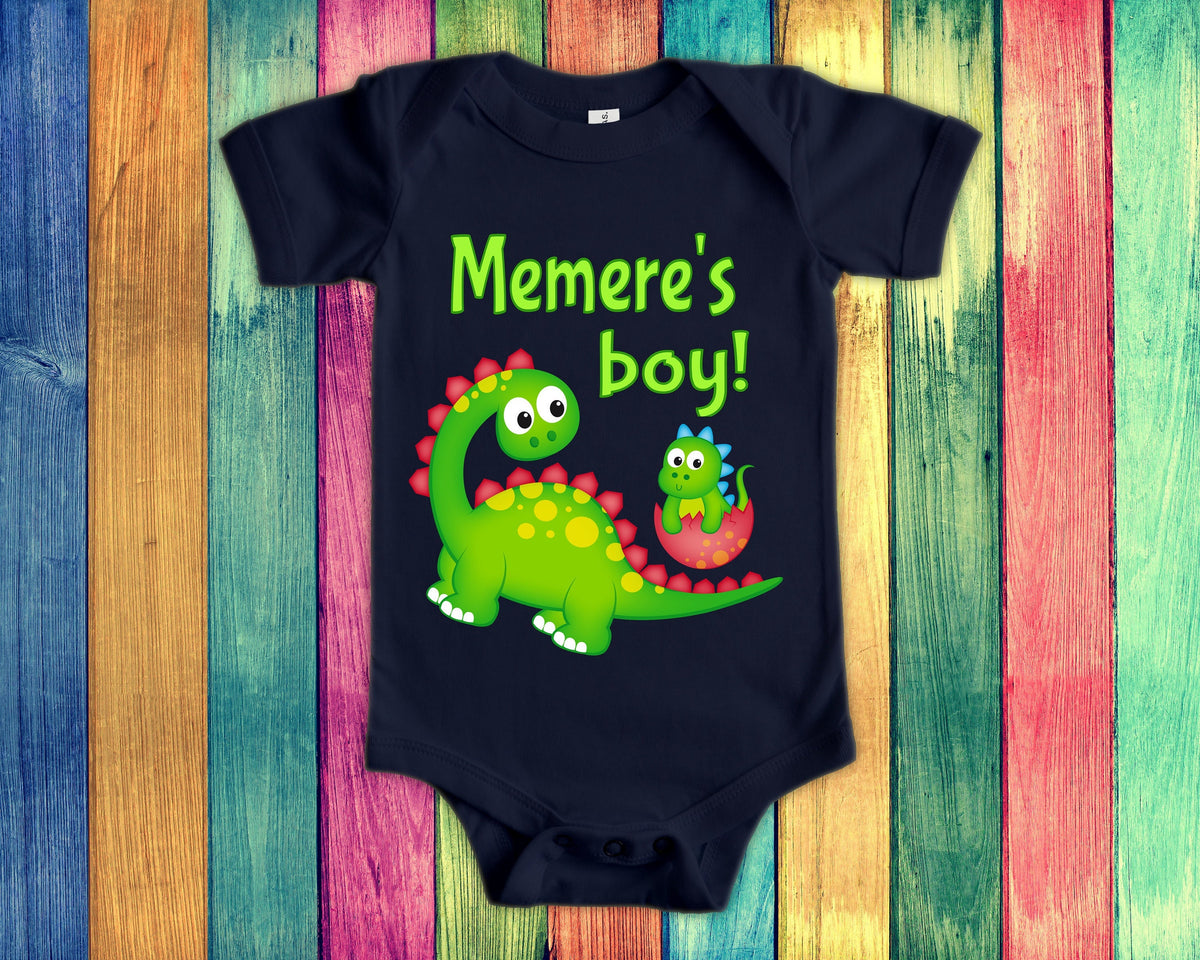 Memere39s Boy Cute Grandma Name Dinosaur Baby Bodysuit Tshirt or Toddler Shirt for a French Canadian Grandmother Gift or Pregnancy Reveal Graphic Tee – Easygoing Wear · Great Gift For Fans