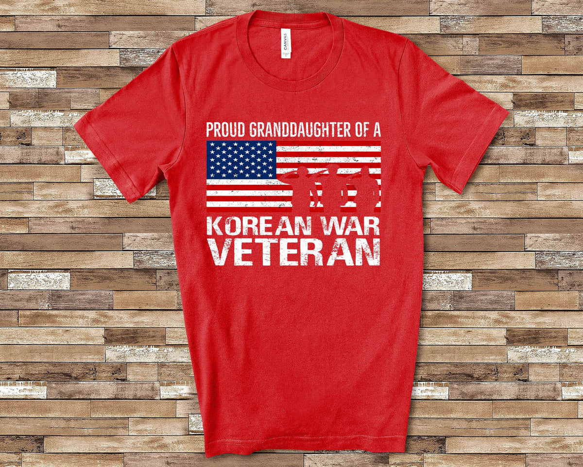 Proud Granddaughter of a Korean War Veteran Matching Family Shirt Great for Memorial Day Veterans Day Flag Day July 4th or Mothers Day Gift Graphic Tee – Soft Feel · Perfect For Daily Wear