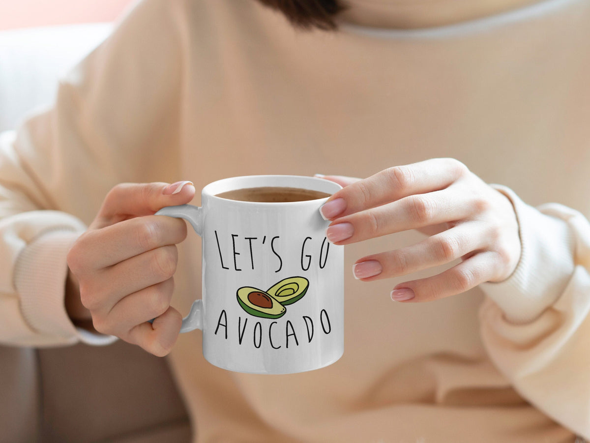 Let39s Go Avocado Coffee Mug Avocado Gifts Vegan Coffee Mug Avocado Lover Gift Vegetarian Foodie Mug Avocado Obsessed Coffee Cup Graphic Tee – Soft Feel · High-Quality Print