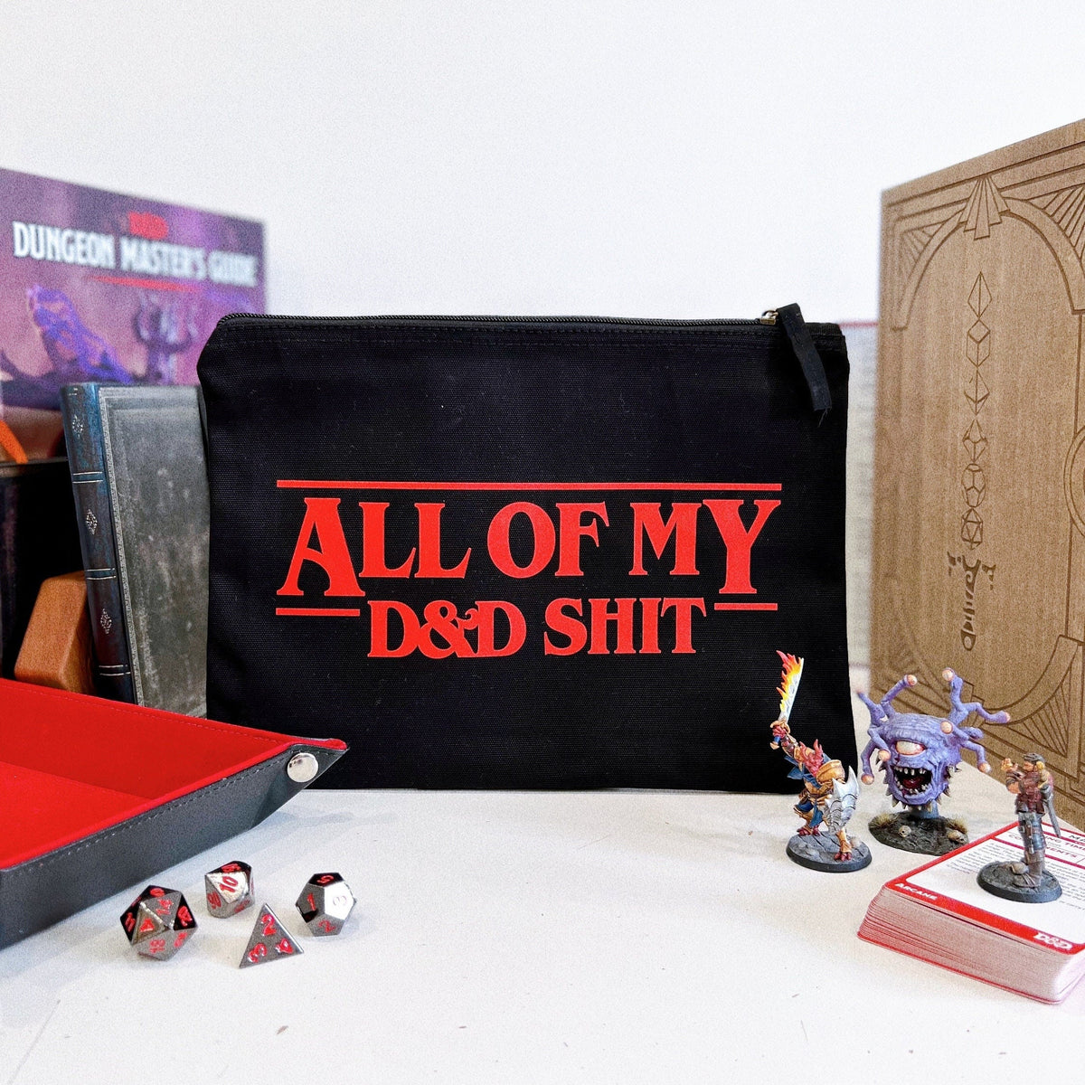 Dungeons And Dragons Dice Pouch All Of My DD Stuff D and D Accessory Pouch Graphic Tee – Soft Feel · Perfect For Daily Wear