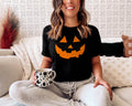 Pumpkin Face TShirt Womens Jackolantern Halloween Shirt Pumpkin Print Shirt Ladies Autumn Halloween TShirt Graphic Tee – Easygoing Wear · Top Pick For Any Outfit