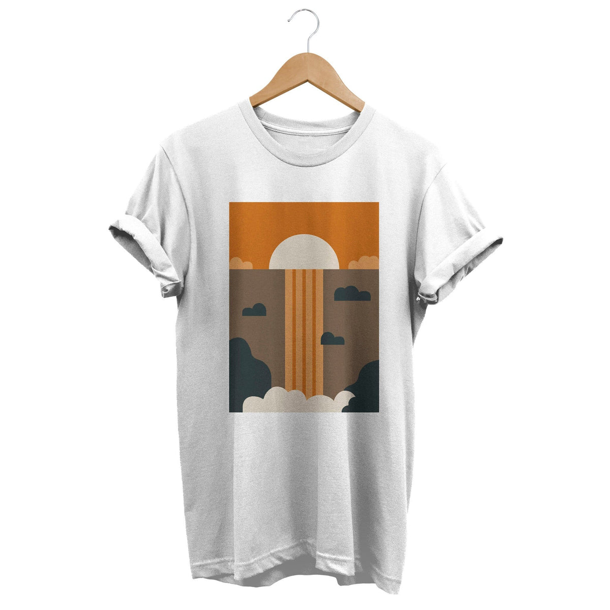 90s Abstract Sunset Landscape T shirt Minimalist Aesthetic Tshirt Artsy Graphic Tee Mid Century Modern Art Artistic Gift for Artists Graphic Tee – Easygoing Wear · Must-Have Style