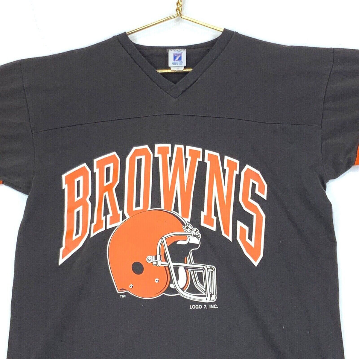 Denver Broncos Logo 7 Vintage Tshirt Size XL Brown Nfl Football Made In Usa 90s Graphic Tee – Fan Favorite · Perfect For Daily Wear