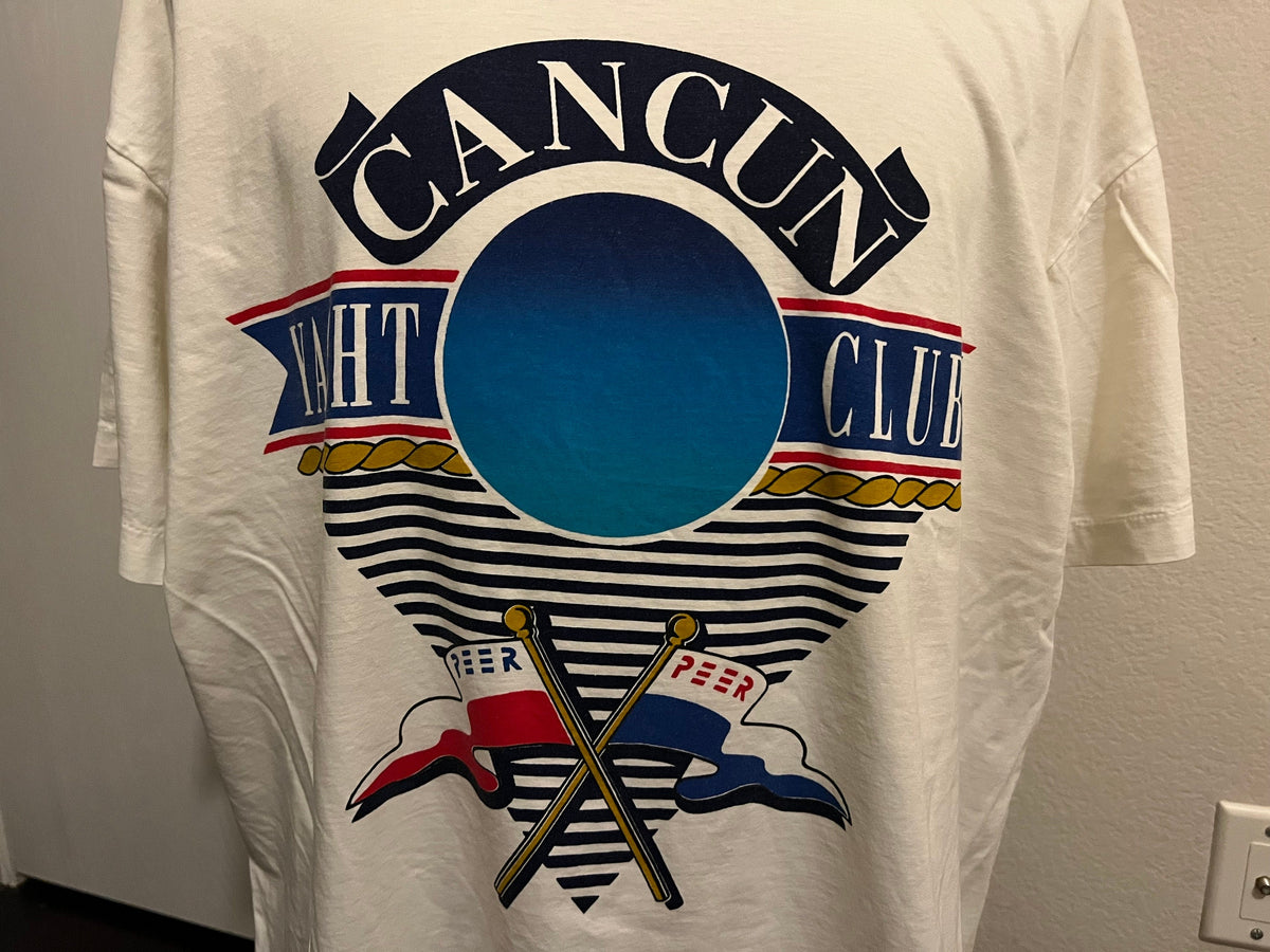 Vintage 9039s Cancun Yacht Club T Shirt XL Graphic Tee – Easygoing Wear · Perfect For Daily Wear