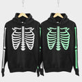 Family Skeleton Hoodies Family Halloween Party Costume Halloween Outfit White Skeleton Glow In The Dark Skeleton Hoodie Hoodie – Aesthetic Look · Top Pick For Any Outfit