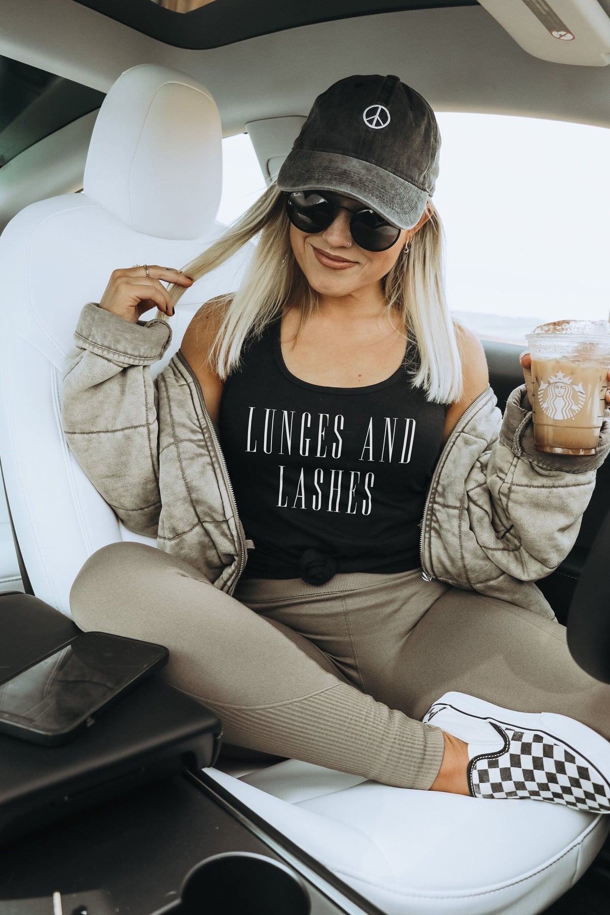 Womens Gym Vest Lunges And Lashes Tank Top Womens Black Tank Top Tank Top – Feel-Good Design · Great Gift For Fans