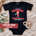 Firefighter Baby Bodysuit Firefighting Baby Bodysuit Fireman Baby Gift Pack My Diapers I39m Going Firefighting With Daddy Baby Bodysuit Graphic Tee – Aesthetic Look · Great Gift For Fans