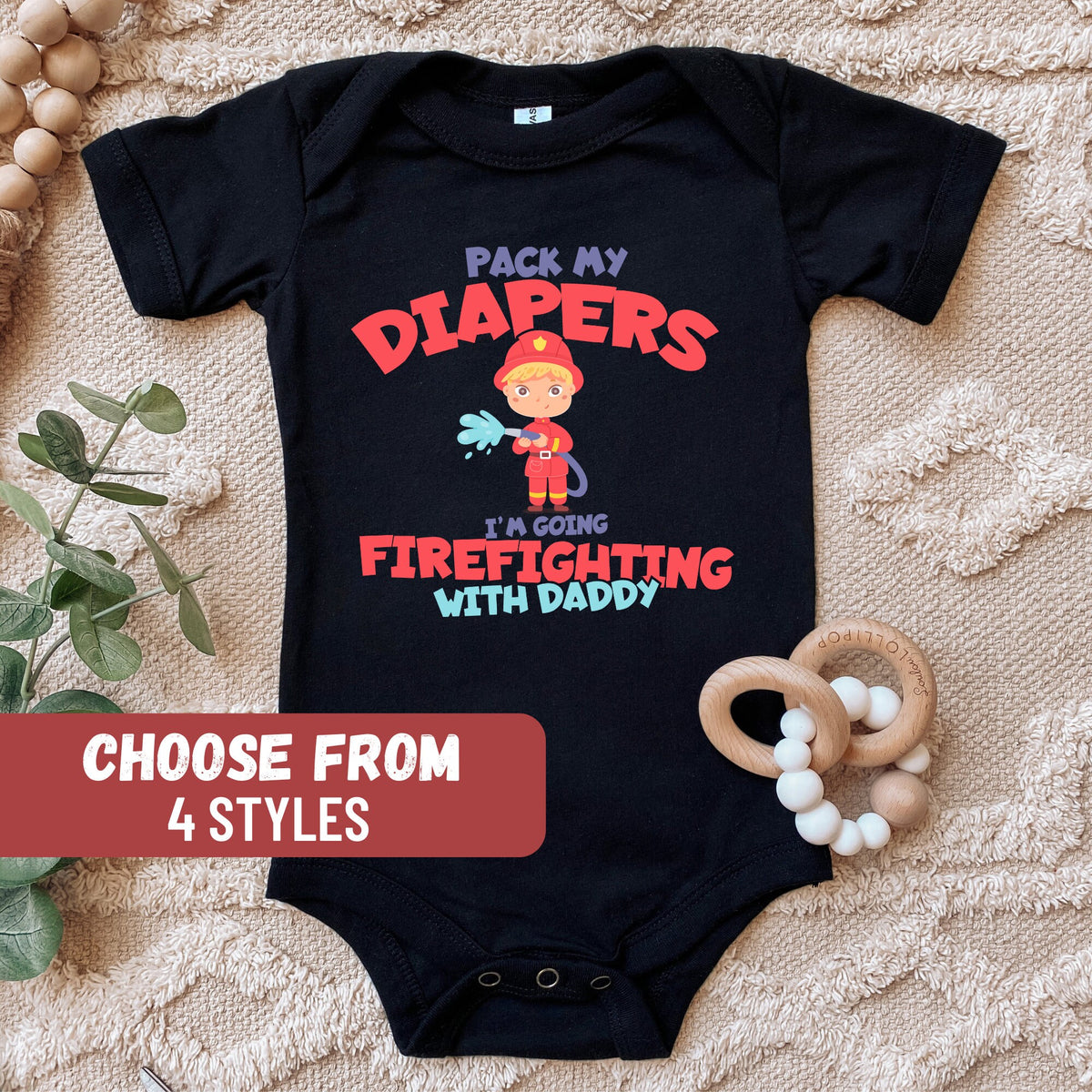 Firefighter Baby Bodysuit Firefighting Baby Bodysuit Fireman Baby Gift Pack My Diapers I39m Going Firefighting With Daddy Baby Bodysuit Graphic Tee – Aesthetic Look · Great Gift For Fans