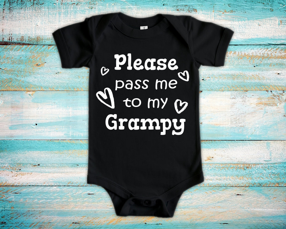 Pass Me To Grampy Cute Grandpa Baby Bodysuit Tshirt or Toddler Shirt Special Grandfather Gift or Pregnancy Announcement Graphic Tee – Feel-Good Design · Must-Have Style