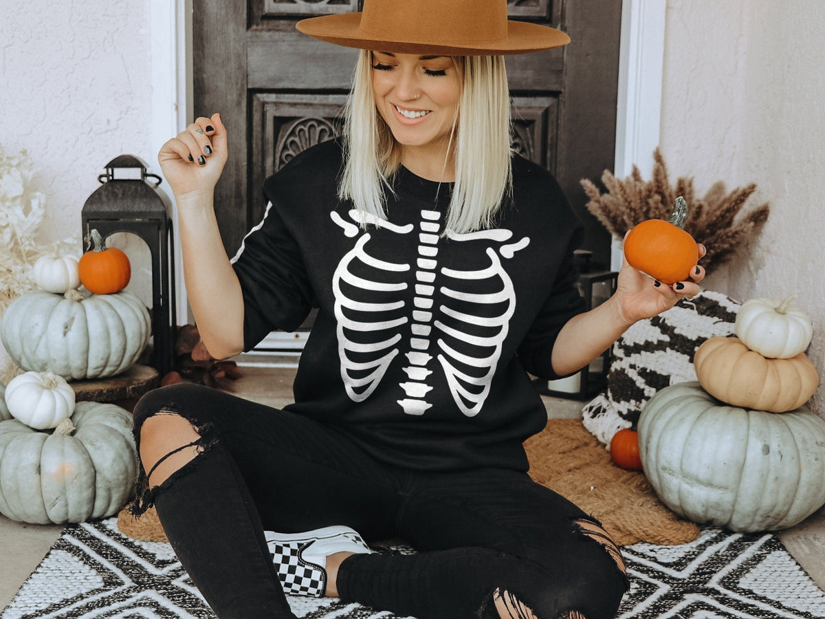 Skeleton Sweatshirt Halloween Skeleton Sweater Adult Long Sleeve Skeleton Shirt Sweatshirt – Soft Feel · Perfect For Daily Wear