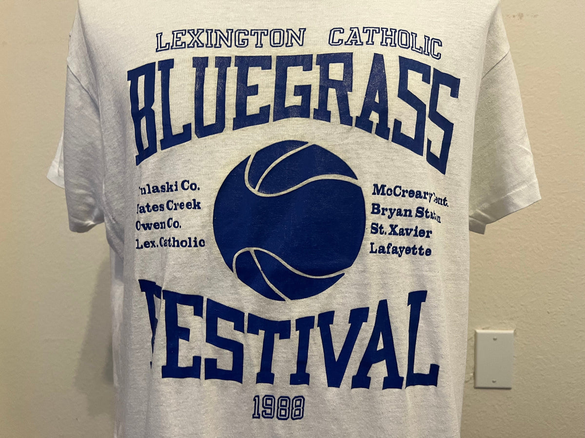 Vintage 8039s Lexington Catholic Bluegrass Festival Basketball 1988 T Shirt L Graphic Tee – Feel-Good Design · Perfect For Daily Wear