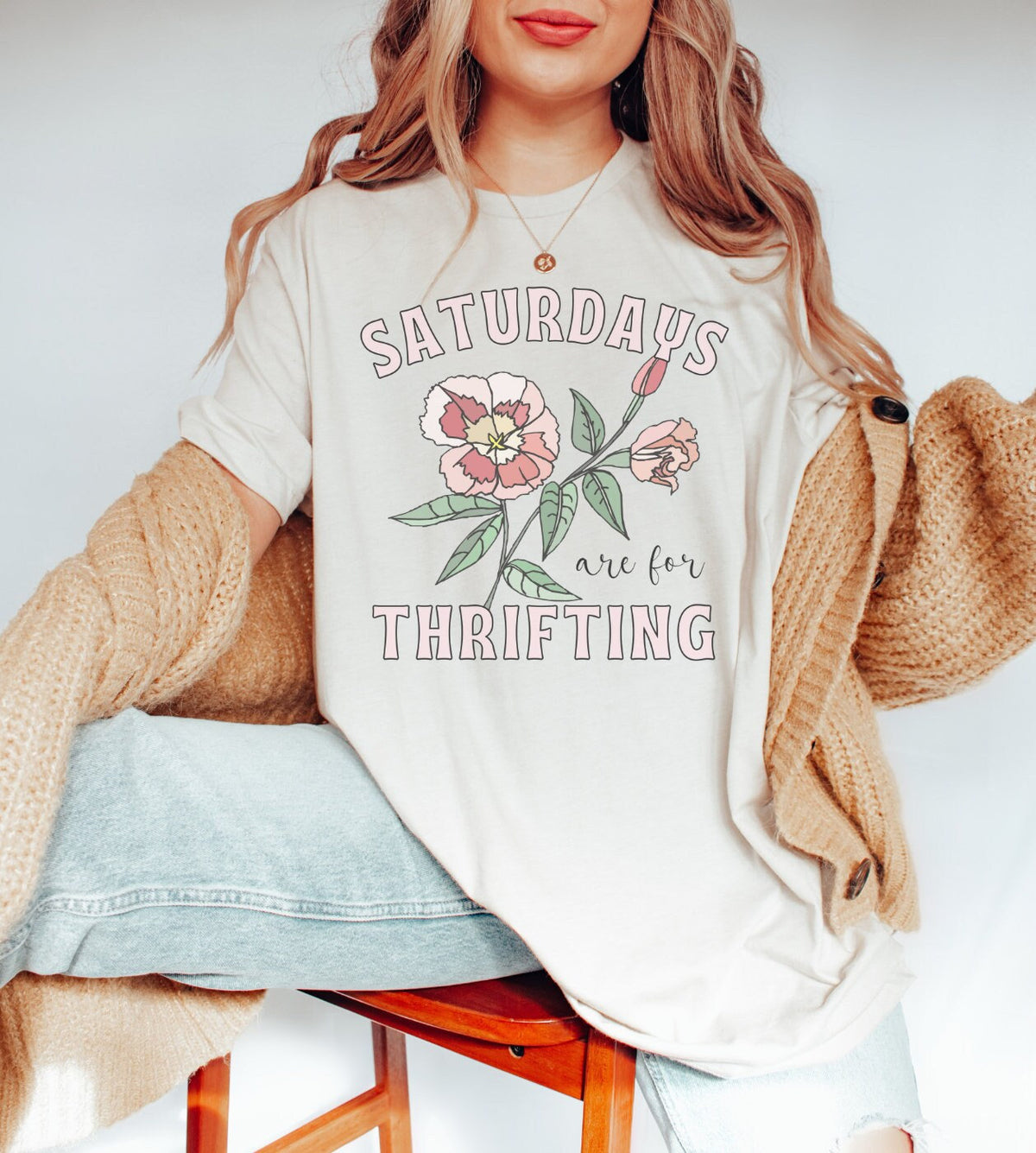 Thrifting Tee Shirt Saturdays are for Thrifting Thrift Style Gift for Thrift Lover Flea Market Shirt Cozy Weekend Tee Floral TShirt Graphic Tee – Everyday Comfort · Perfect For Daily Wear