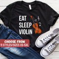 Funny Violin Shirt Music Teacher Shirt Music Lover Violin Shirt Violin Instrument Musician Gift Violin Gift Eat Sleep Violin TShirt Graphic Tee – Easygoing Wear · High-Quality Print