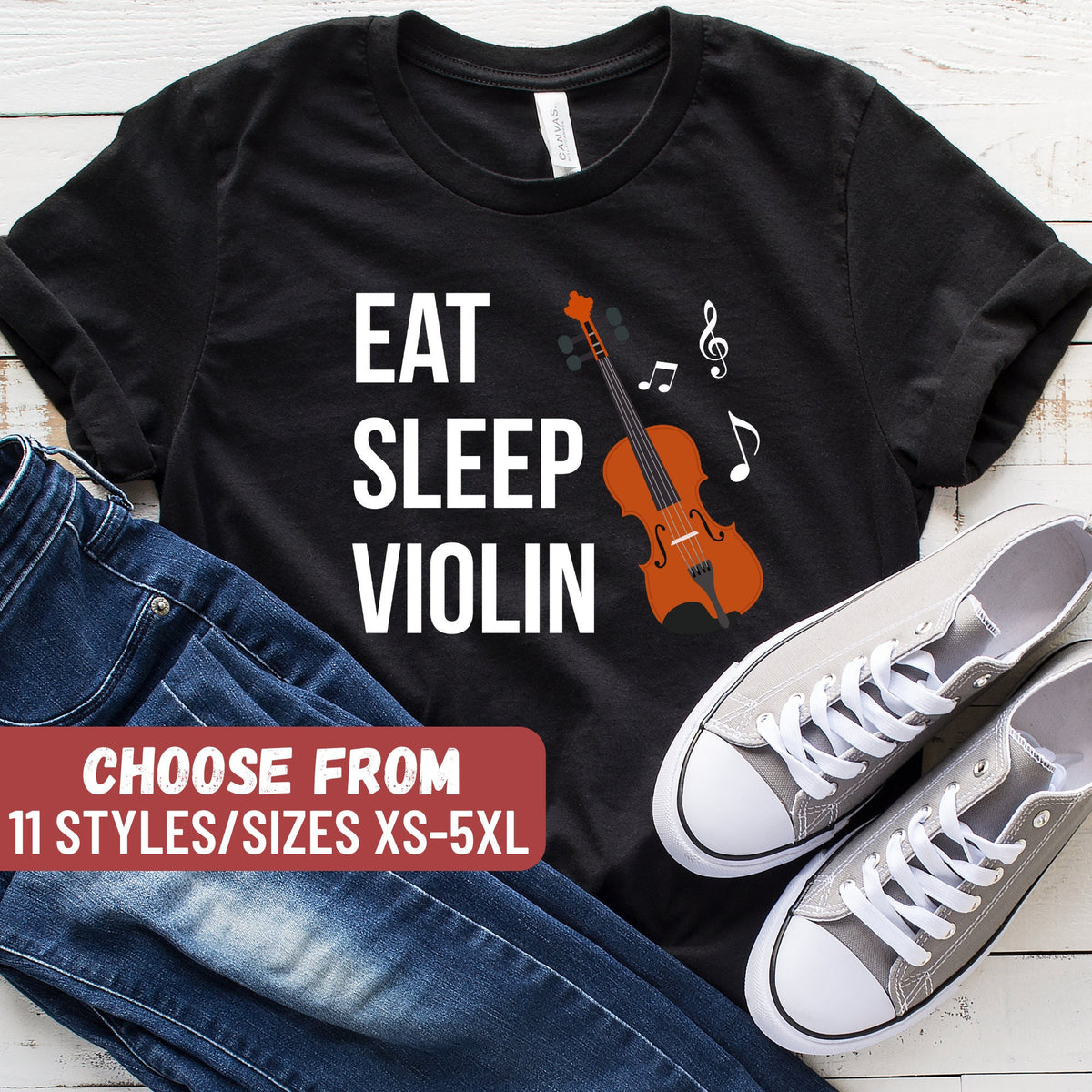 Funny Violin Shirt Music Teacher Shirt Music Lover Violin Shirt Violin Instrument Musician Gift Violin Gift Eat Sleep Violin TShirt Graphic Tee – Easygoing Wear · High-Quality Print