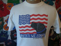 Vintage Stephen Huneck 2001 United We Stand Dog Humor American Flag t shirt M Graphic Tee – Bold Style · Great Gift For Fans