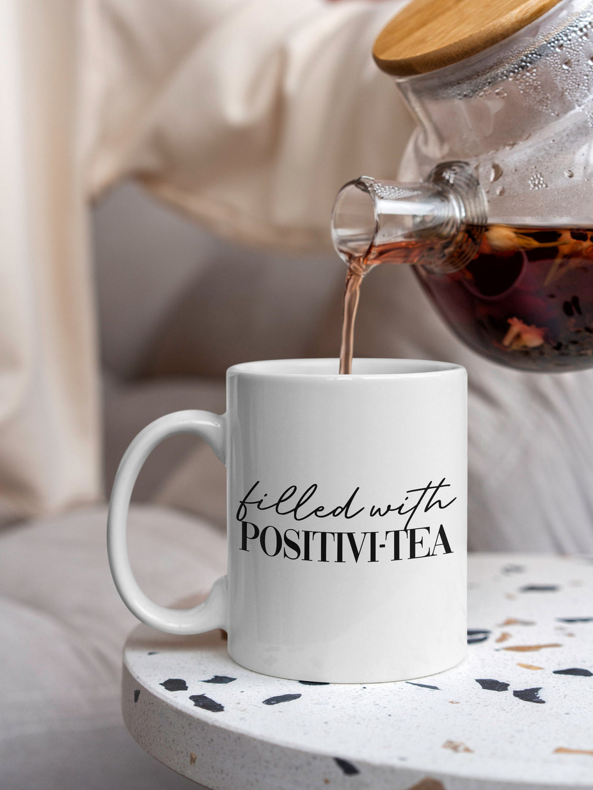 Filled With Positivity Mug Gifts For Her Gift For Friend Positive Slogan Mug Motivational Mugs Ceramic Mug Positivitea Mug Graphic Tee – Easygoing Wear · Top Pick For Any Outfit