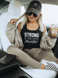 Gym Tank Top Work Out Gym Vest Top Strong Is The New Beautiful Womens Fitness Workout Racer Back Vest Tank Top – Soft Feel · Great Gift For Fans