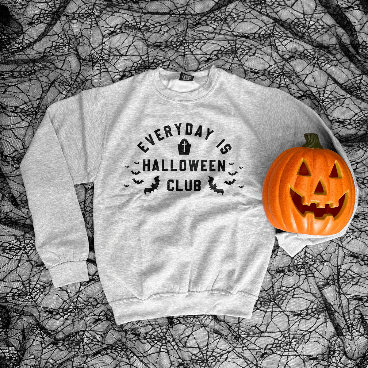 Grey Halloween Sweatshirt Fashionable Halloween Sweatshirts Girls Halloween Crew Neck Sweatshirt Everyday Is Halloween Sweater Sweatshirt – Easygoing Wear · Must-Have Style