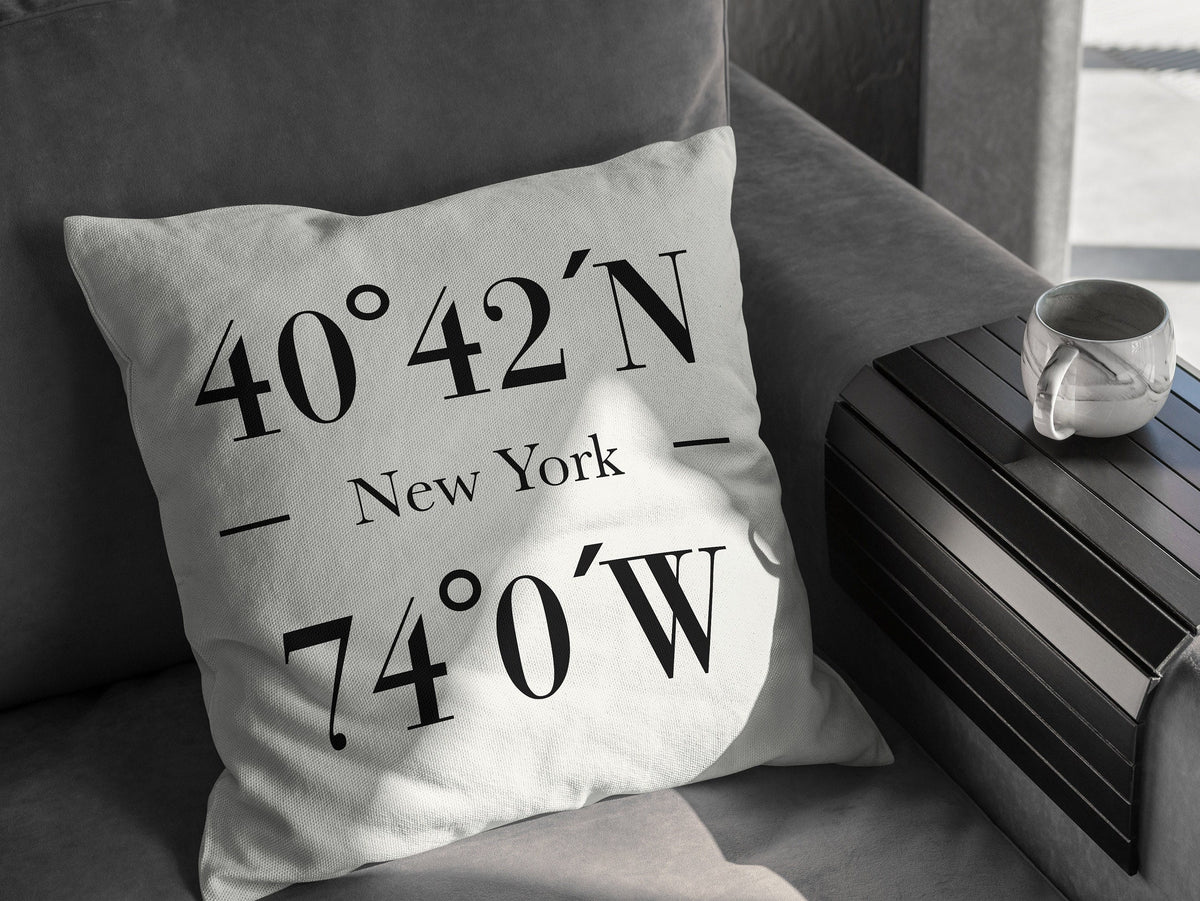 Personalized Wedding Coordinates Pillow Case Cotton 2nd Anniversary Gift Graphic Tee – Warm & Stylish · High-Quality Print