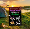 Halloween Flags Home Of Wicked Witch And Little Monster Personalized Cat Halloween DecorativeCustom Garden House Flag Gift For Cat Lover Graphic Tee – Bold Style · Perfect For Daily Wear