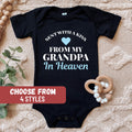 Grandpa Baby Bodysuit Grandparents Baby Announcement Baby Reveal Baby Shower Sent With A Kiss From My Grandpa In Heaven Baby Bodysuit Graphic Tee – Everyday Comfort · Trending Graphic Apparel
