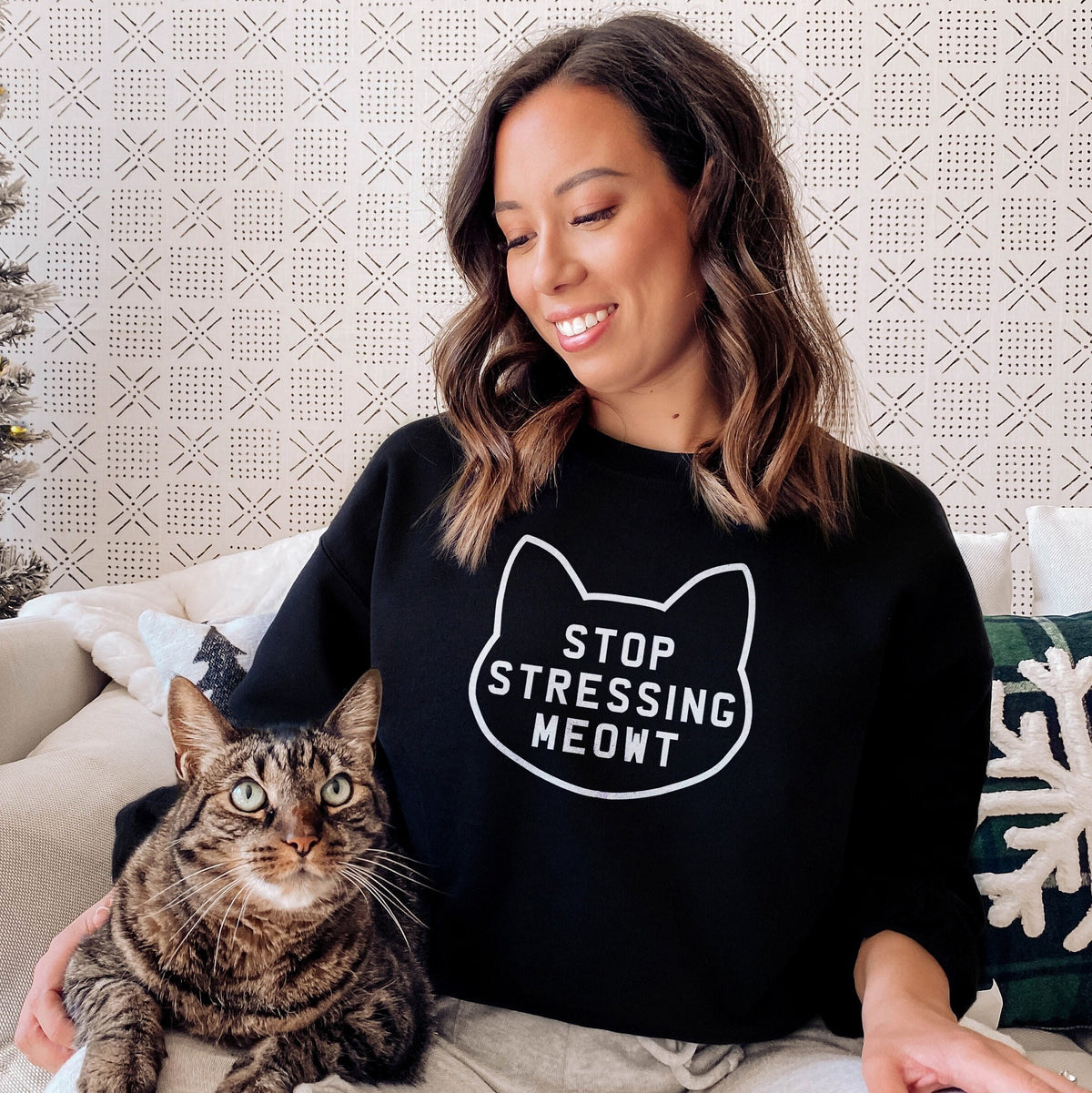 Stop Stressing Meowt Cat Sweatshirt Womens Cat Sweater Stop Stressing Meowt Sweatshirt Cute Cat Sweatshirt Cat Owner Sweatshirt Sweatshirt – Soft Feel · Perfect For Daily Wear
