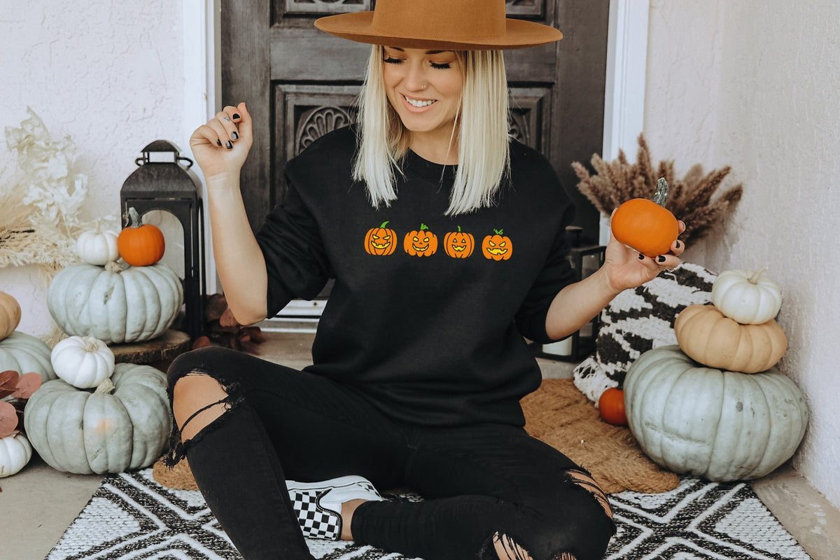 Halloween Pumpkin Sweatshirt Pumpkin Sweater Pumpkin Crewneck Sweatshirt Halloween Sweater Fall Shirts Black Halloween Sweatshirt Sweatshirt – Easygoing Wear · Must-Have Style