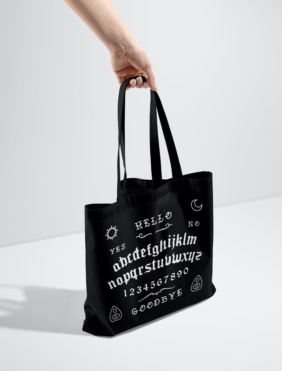 Spirit Board Tote Bag Black Goth Design Tote Shopper Gothic Shopping Tote Bag Tote Bag – Cozy Vibes · Great Gift For Fans