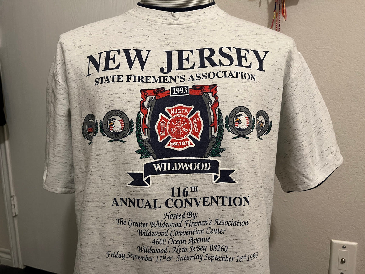 Vintage 9039s New Jersey State Firemen39s Association Wildwood Annual Convention 1993 T Shirt L Jersey – Cozy Vibes · Trending Graphic Apparel