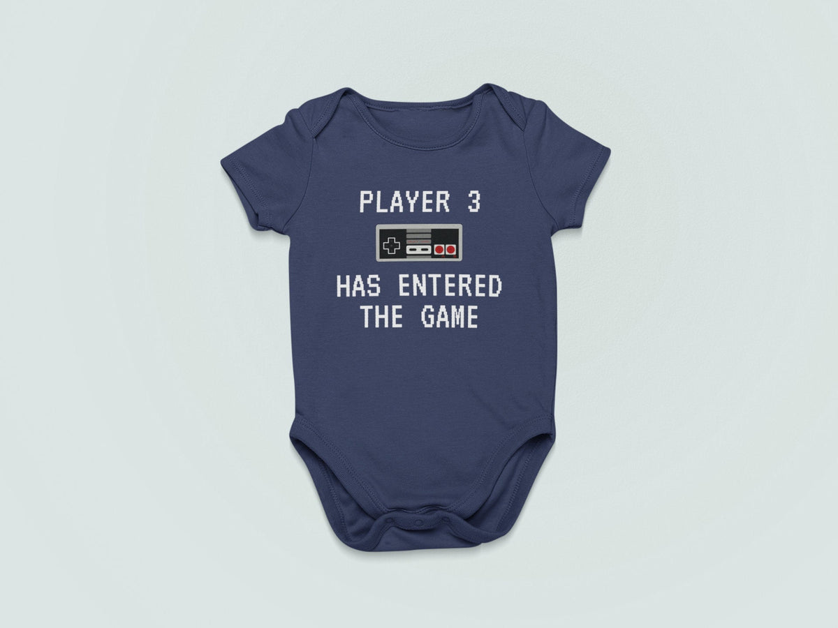 Cute Baby Onepiece Gaming Baby Bodysuit Video Game Baby Shirt Player 3 Entered The Game Many Sizes And Colors Available Baby Gift Graphic Tee – Bold Style · Top Pick For Any Outfit