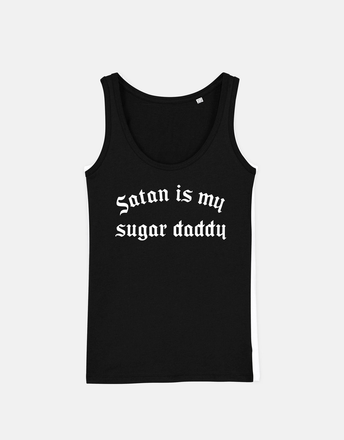 Goth Tank Top Black Goth Vest Top Satan Is My Sugar Daddy Tank Top Black Summer Tank Top Black Gothic Fashion For Summer Goth Tank Tank Top – Fan Favorite · Trending Graphic Apparel