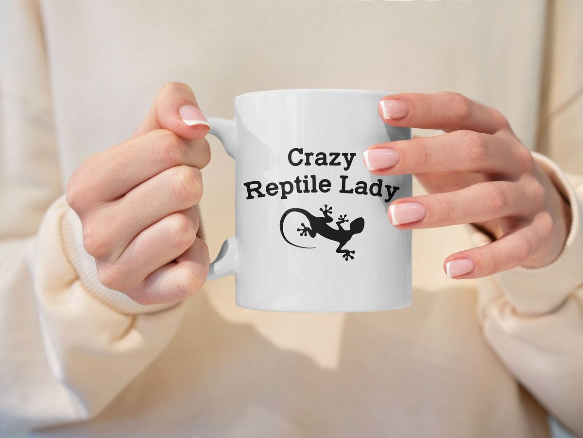 Crazy Reptile Lady Mug Lizard Coffee Mug I Love Lizards Gift Bearded Dragon Pet Lizard Graphic Mug Reptile Keeper Coffee Mug Graphic Tee – Warm & Stylish · High-Quality Print
