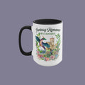 Bookish Gift Idea for Fanstasy Romance Book Lover 15 Oz Coffee Mug Best Romance Writer Gift Floral Coffee Mug with Dragon and Castle Graphic Tee – Premium Graphic · High-Quality Print