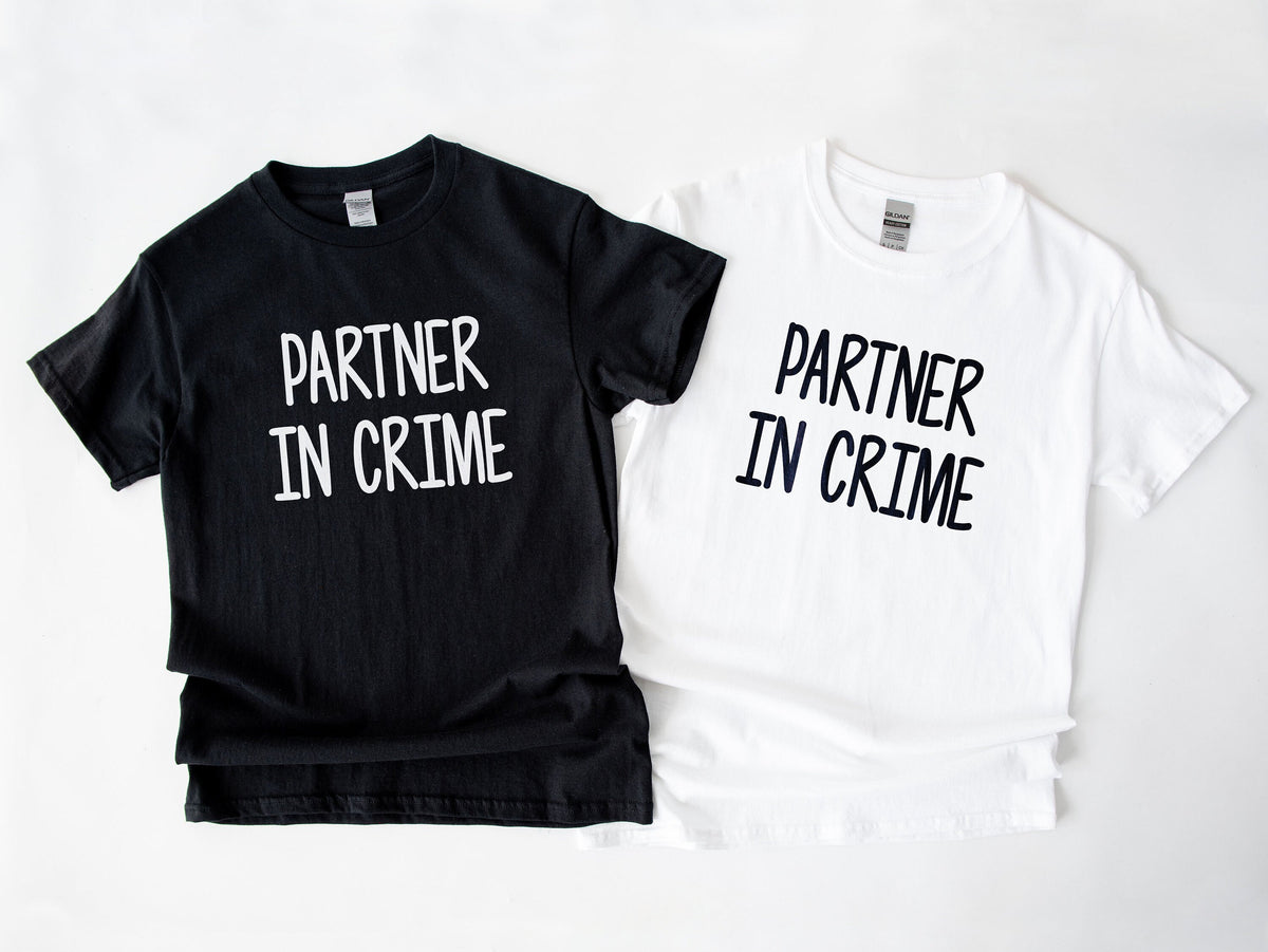 Partner In Crime TShirt Matching Partner In Crime Shirts Matching Shirts For Best Friends Best Friends Couples Shirt BFF TShirts Graphic Tee – Premium Graphic · Great Gift For Fans