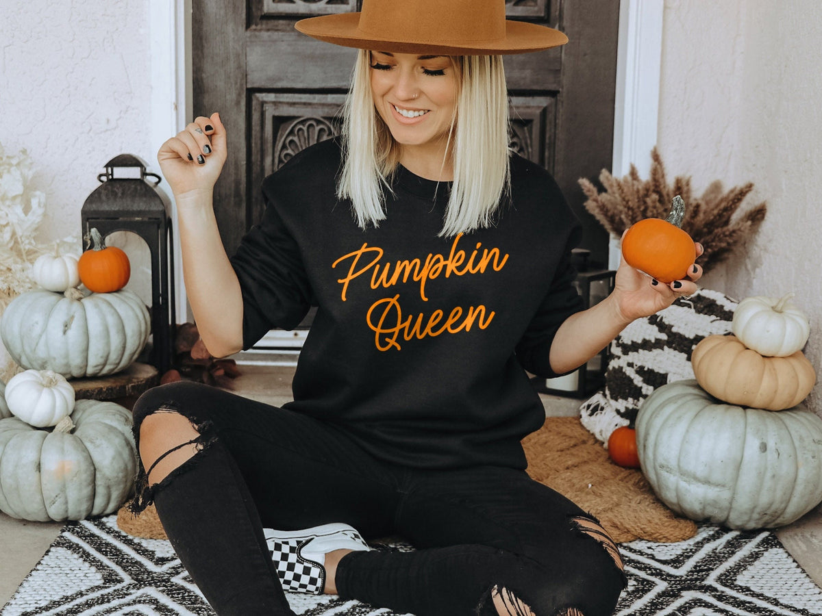 Halloween Sweatshirt Pumpkin Queen Sweatshirt Womens Halloween Sweater Fall Sweatshirt Autumn Sweatshirt Cute Pumpkin Sweatshirt Sweatshirt – Everyday Comfort · Perfect For Daily Wear