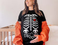 Pregnancy Announcement Twins Halloween Maternity T Shirt Twin Pregnant Skeleton Shirt Graphic Tee – Bold Style · Top Pick For Any Outfit