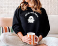 Halloween Sweatshirt Halloween Season Sweatshirt Kawaii Ghost Shirt Halloween Themed Crew Neck Sweatshirt Halloween Ghost Sweater Sweatshirt – Warm & Stylish · Perfect For Daily Wear