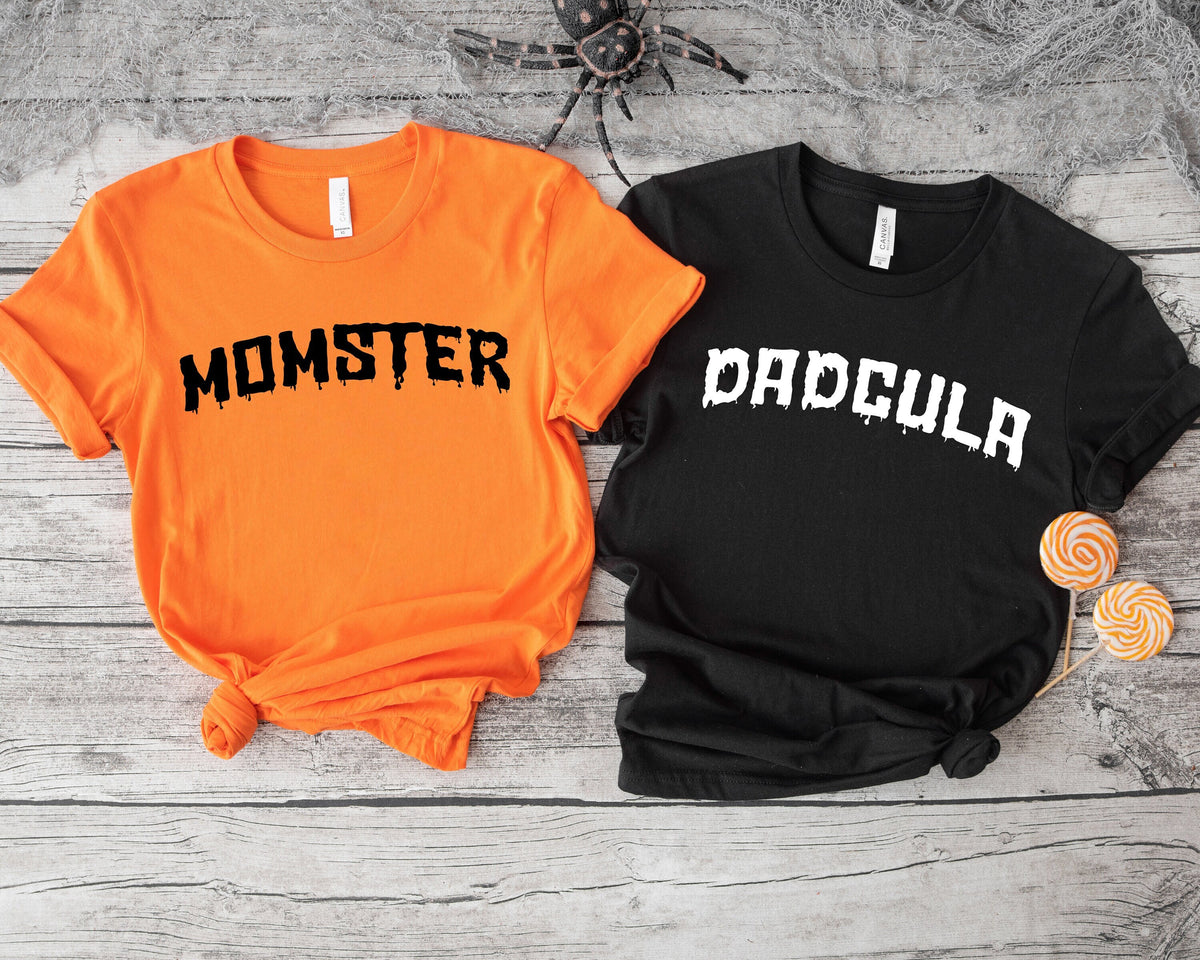 Momster and Dadcula Matching Halloween TShirts Couples Halloween Shirts His And Hers Halloween Shirts Dad And Mom Halloween Shirts Graphic Tee – Easygoing Wear · Trending Graphic Apparel